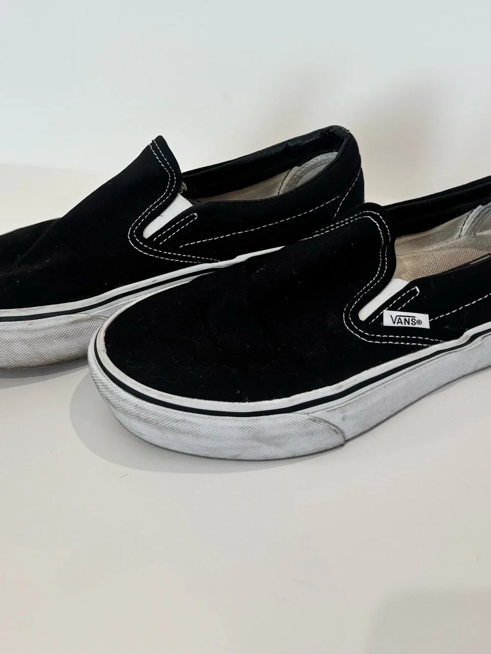 Vans Black Canvas Slip-On Loafers